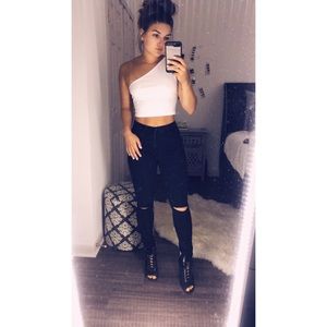 ASOS one shoulder crop top